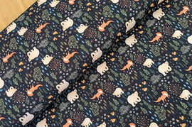 Baumwolljersey Bio Waldtiere * Ab 50 cm