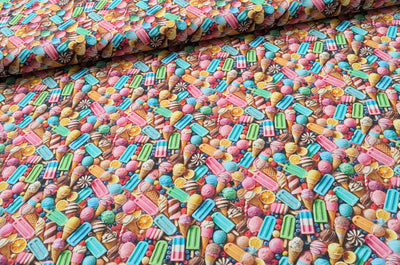 Baumwolle Digitaldruck Eis & Süßigkeiten *Ab 50cm