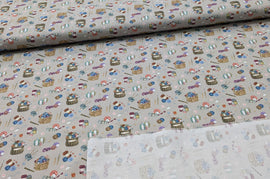 Baumwolle Digitaldruck Stricken auf grau *Ab 50cm - 0