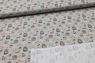 Baumwolle Digitaldruck Stricken auf grau *Ab 50cm - 0