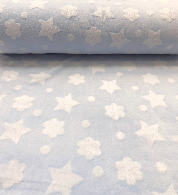 Kuschelfleece Sterne & Wolken *Ab 50cm