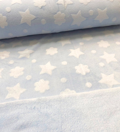 Kuschelfleece Sterne & Wolken *Ab 50cm - 0