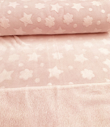 Buy 011-zartrosa Kuschelfleece Sterne &amp; Wolken *Ab 50cm