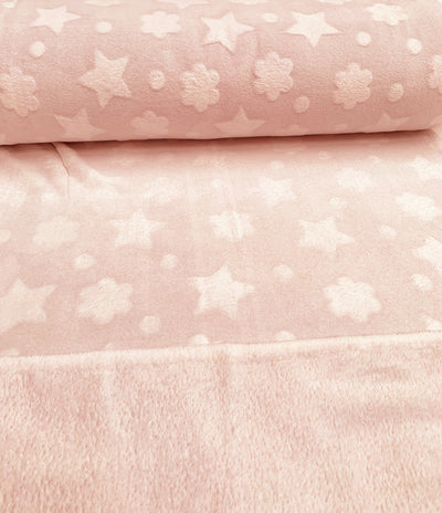 Kaufen 011-zartrosa Kuschelfleece Sterne &amp; Wolken *Ab 50cm