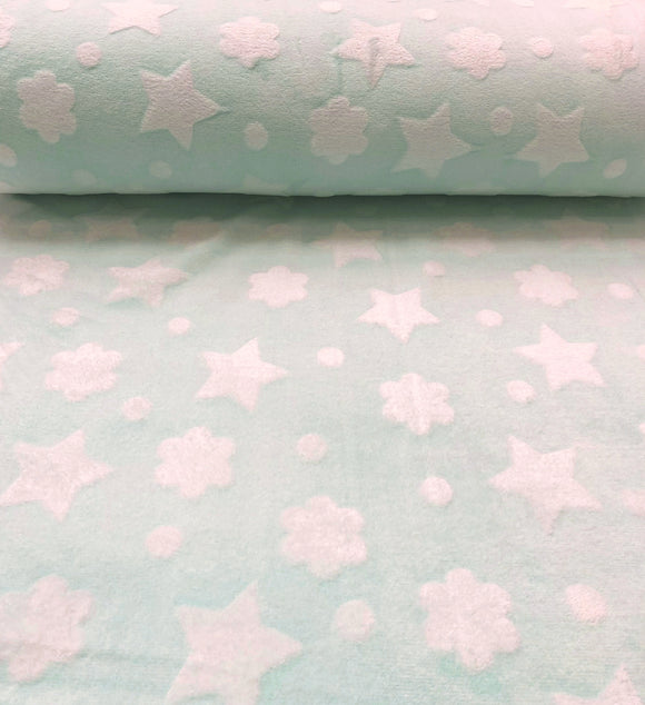 Kuschelfleece Sterne & Wolken *Ab 50cm