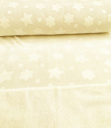 Buy 051-creme Kuschelfleece Sterne &amp; Wolken *Ab 50cm