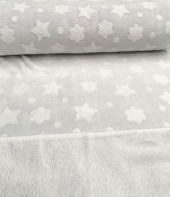 Kuschelfleece Sterne & Wolken *Ab 50cm