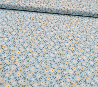 Kaufen 007-ganseblumchen-hellblau Baumwolle bedruckt Blumen *Ab 50cm