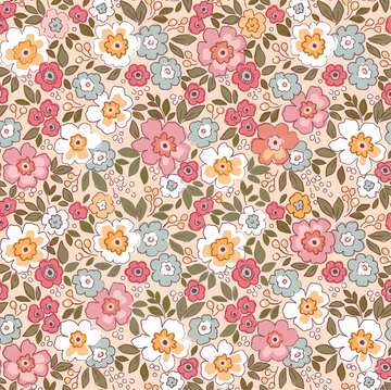 Acheter 012-streublumchen-rosa-blau Baumwolle bedruckt Blumen *Ab 50cm