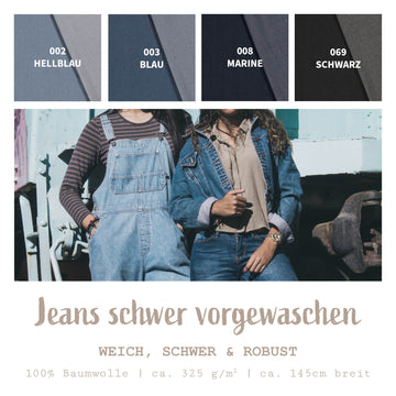 Jeansstoff schwer vorgewaschen *Ab 50 cm