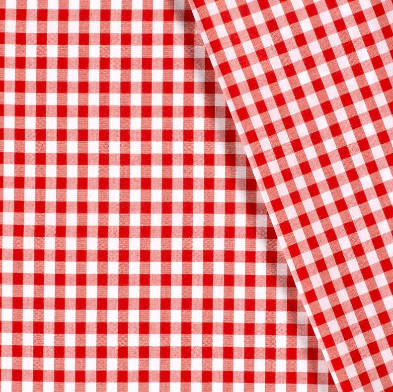 Buy 015-red Cotton check 1 cm * From 50 cm