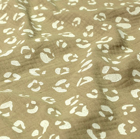 Musselin bedruckt Leo khaki *Ab 25cm - 0