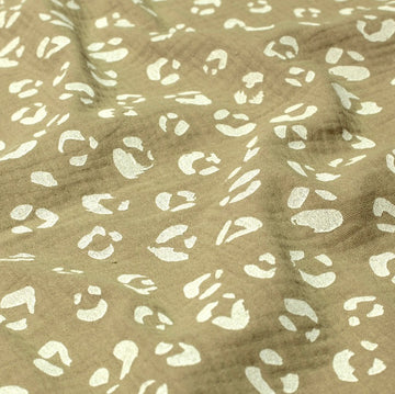 Musselin bedruckt Leo khaki *Ab 50 cm - 0