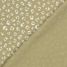 Musselin bedruckt Leo khaki *Ab 25cm