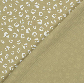 Musselin bedruckt Leo khaki *Ab 25cm