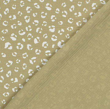 Musselin bedruckt Leo khaki *Ab 50 cm