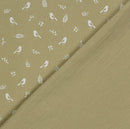 Musselin bedruckt Vögel khaki *Ab 25cm-1