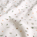 Musselin bedruckt Blumenwiese beige *Ab 50 cm-1