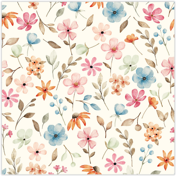 Musselin bedruckt Sommerwiese *Ab 25cm