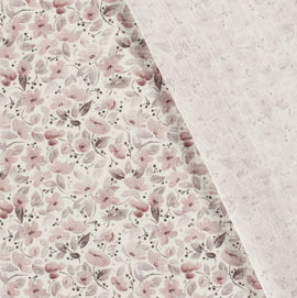 Acheter 004-fleurs-vieux-rose Mousseline imprimée *À partir de 25 cm