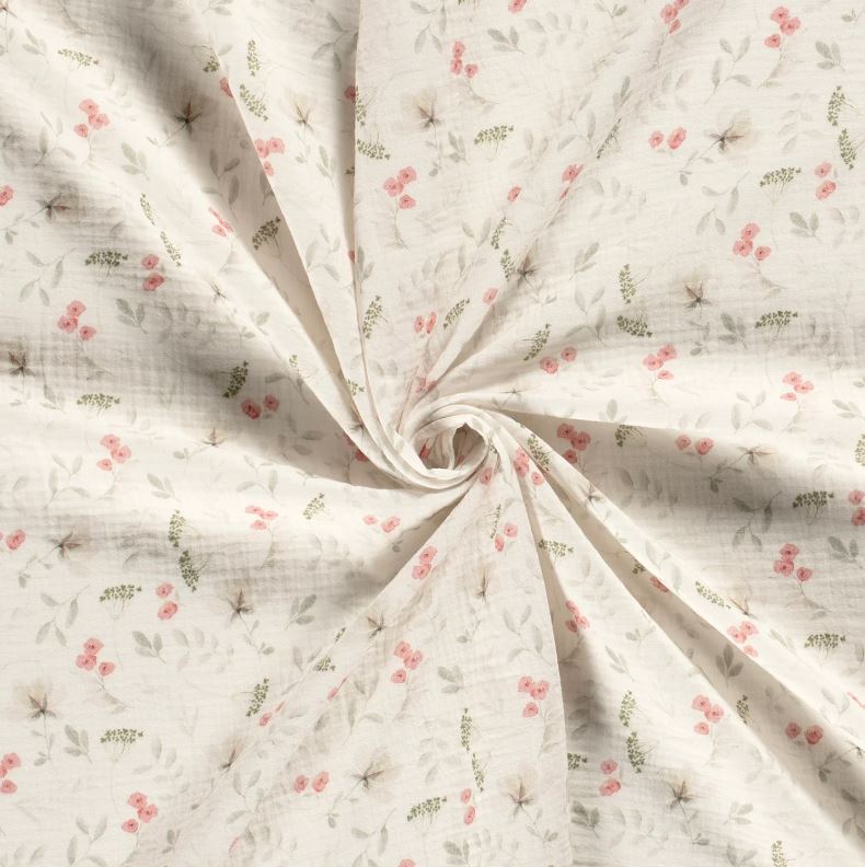 Muslin printed wildflowers *From 25cm