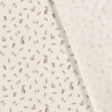 Acheter 010-lapins-et-brindilles Mousseline imprimée *À partir de 25 cm