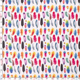 Mousseline imprimée plumes *À partir de 25cm - 0