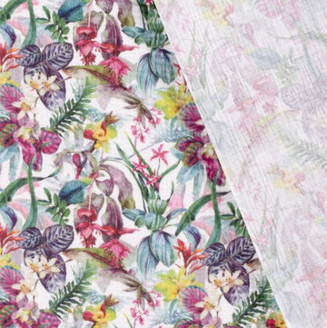 Acheter 035-fleurs-tropicales Mousseline imprimée *À partir de 25 cm