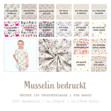 Musselin bedruckt *Ab 25 cm