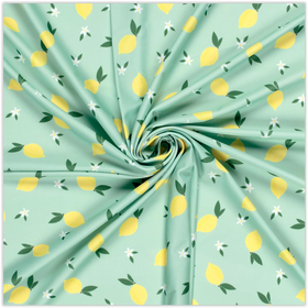 Kaufen 003-zitronen-auf-mint Badestoff bedruckt *Ab 50cm