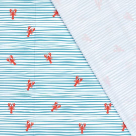 Badestoff Hummer auf Streifen *Ab 50cm - 0