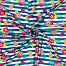 Badestoff Früchte auf Streifen *Ab 50cm-5