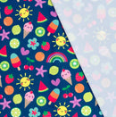 Badestoff Sommer auf marine *Ab 50cm-4