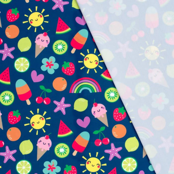 Badestoff Sommer auf marine *Ab 50cm