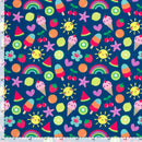 Badestoff Sommer auf marine *Ab 50cm-3