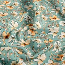 Buy 018-blumen-auf-seegrun Printed swim lycra *From 50cm