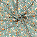 Badestoff Blümchen auf seegrün *Ab 50cm-4