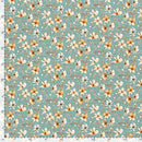Badestoff Blümchen auf seegrün *Ab 50cm-2