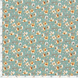 Badestoff Blümchen auf seegrün *Ab 50cm - 0