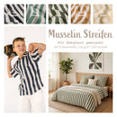 Musselin bedruckt Blockstreifen *Ab 50 cm-1