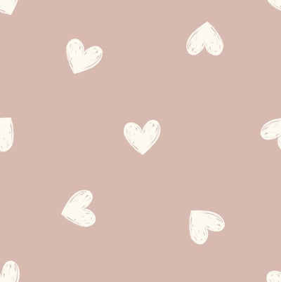 Buy 001-hearts-on-pink Rainwear fabric, waterproof, printed *From 50cm