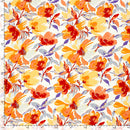 Viskose bedruckt Blumen orange *Ab 50 cm-7