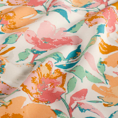 Viskose bedruckt Blumen rosa *Ab 50 cm