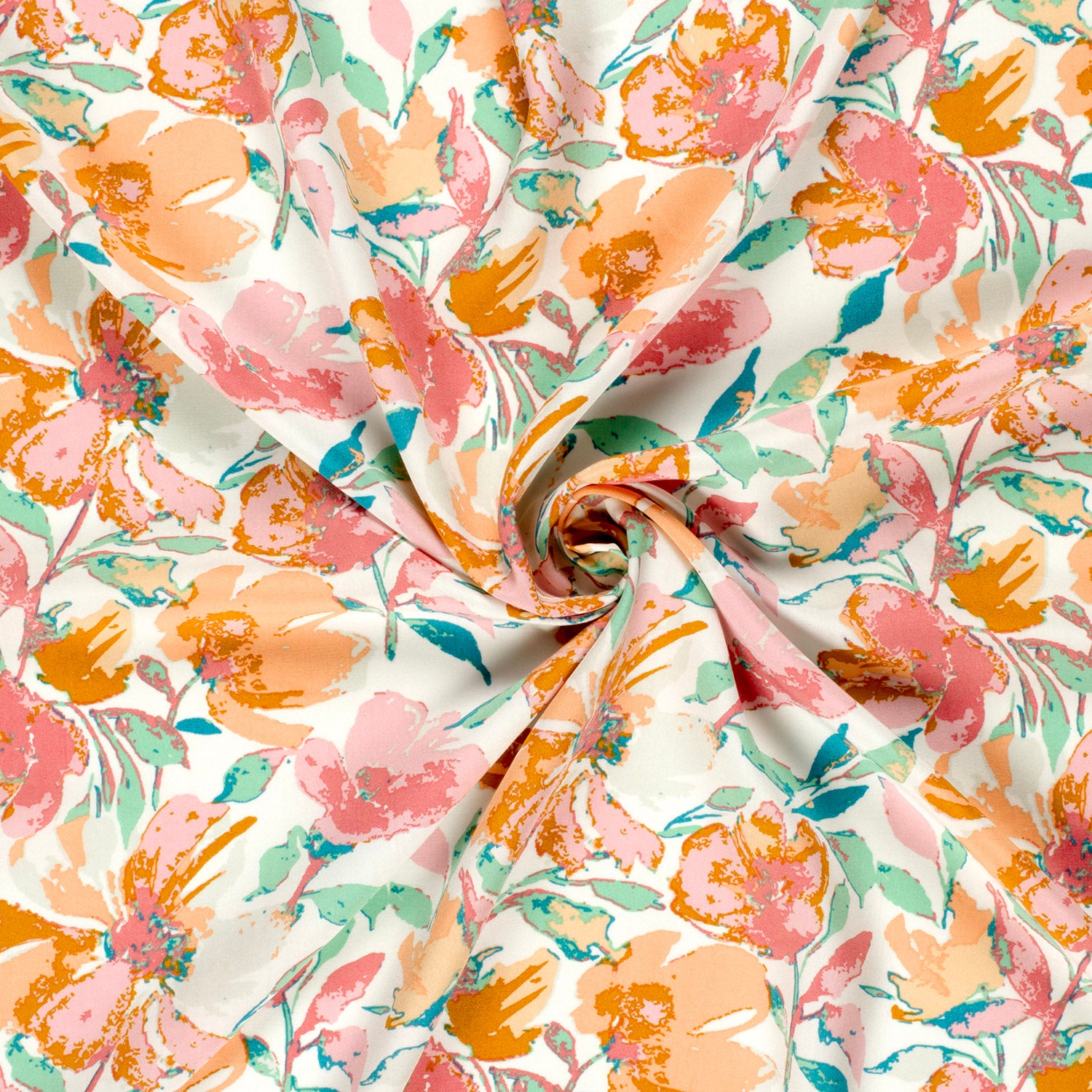 Viskose bedruckt Blumen rosa *Ab 50 cm
