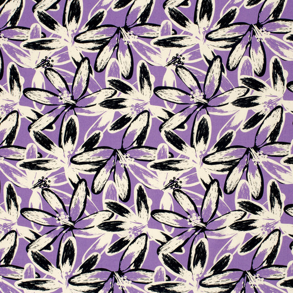 Viskose bedruckt Blumen lila *Ab 50 cm