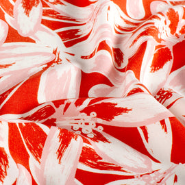 Viskose bedruckt Blumen rot *Ab 50 cm
