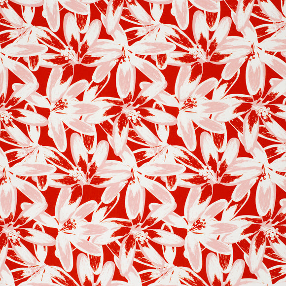 Viskose bedruckt Blumen rot *Ab 50 cm