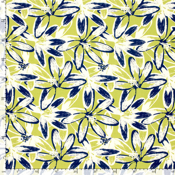 Viskose bedruckt Blumen grün *Ab 50 cm