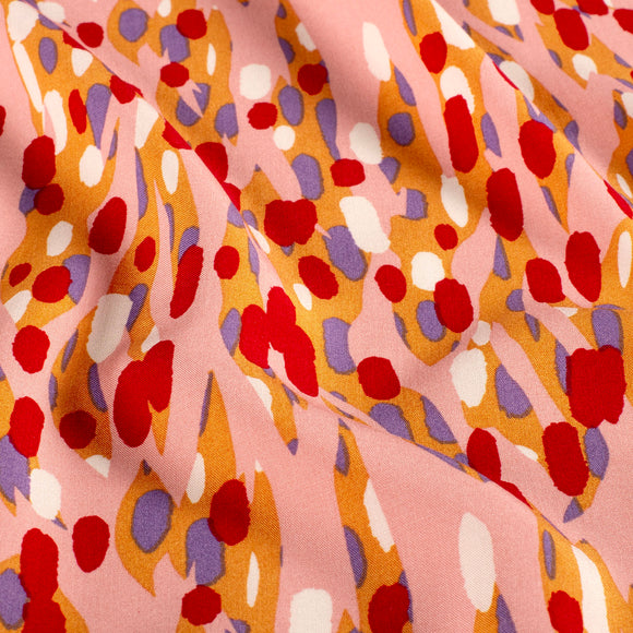 Viskose bedruckt Tupfen rot *Ab 50 cm