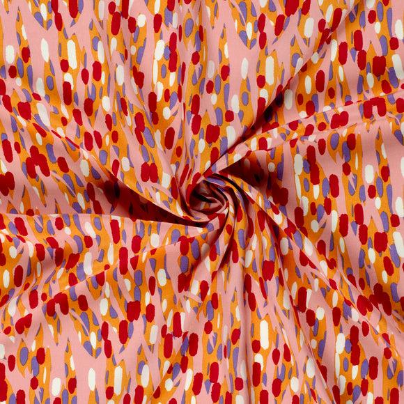 Viskose bedruckt Tupfen rot *Ab 50 cm